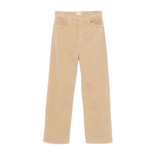 Beige Corduroy Straight Leg Jeans