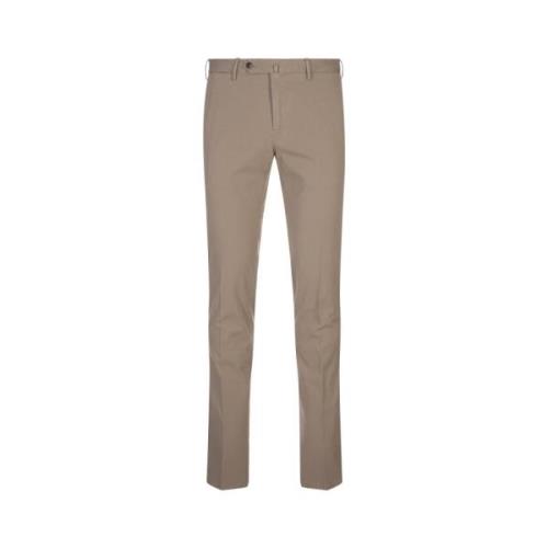 Slim Fit Beige Bomullsbukser