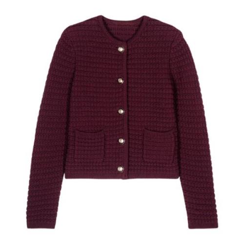 Tweed Cardigan - Bordeaux