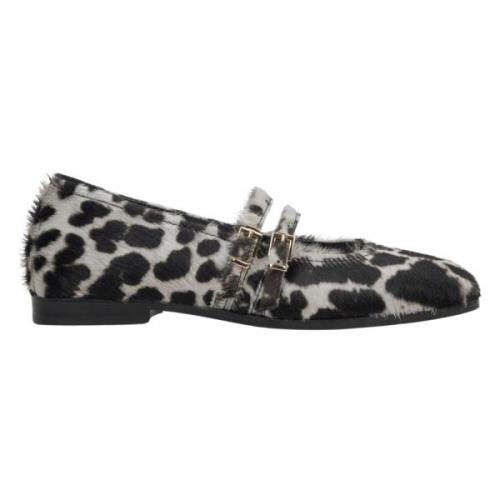 Fluffy Leopard Print Ballet Flats