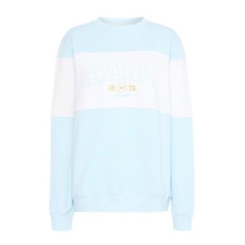 Blå Sweatshirt med Brodert Logo