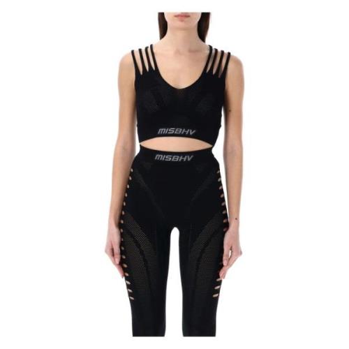 Svart Mesh Crop Top Aw24