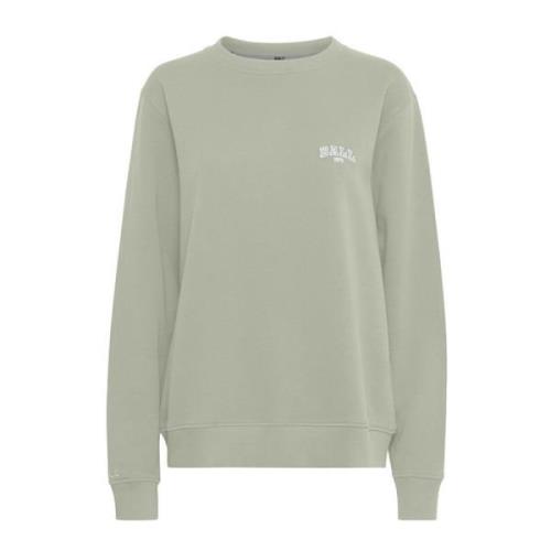 Grønn Sweatshirt med Brodert Detalj