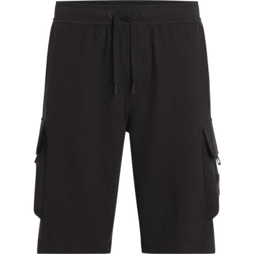 Sort Regenerativ Bomull Cargo Shorts