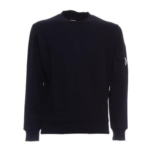 Blå Diagonal Raised Fleece Sweatshirt