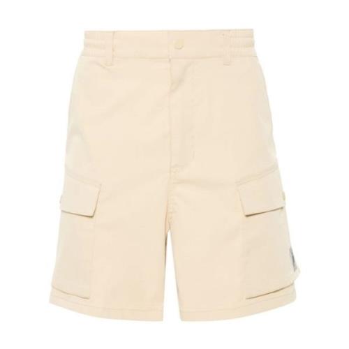 Avslappet passform polyester twill shorts