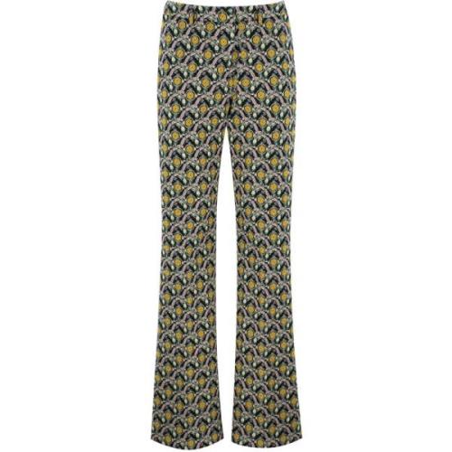 Slim-fit palazzo bukser med slips-inspirert print