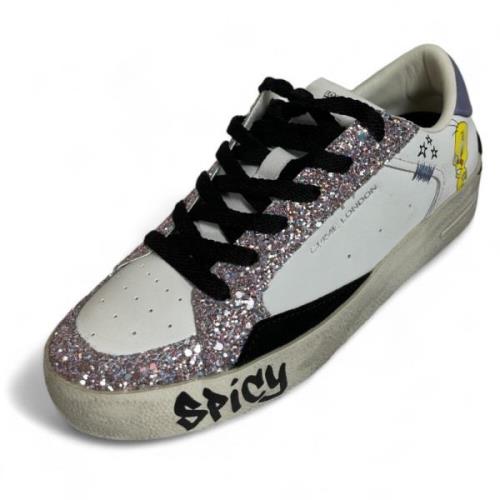 Glitter Comic Sneaker Svart-Hvit Deluxe