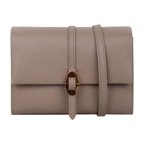 Kornet skinn crossbody veske med logo