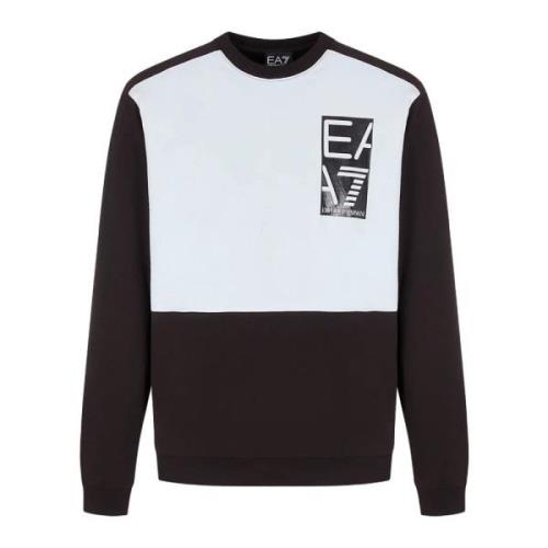 Svart og hvit crewneck sweatshirt med logo