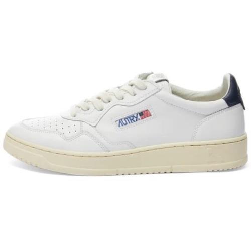 Vintage Low Leather Sneaker White & Navy