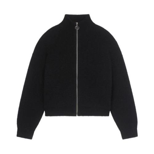 Sort Hennessy Ribbestrikket Cardigan