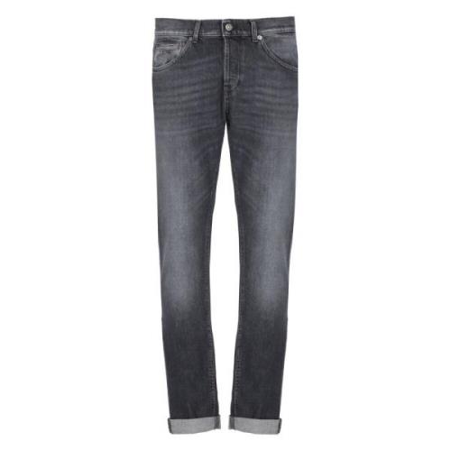 Svart Skinny Bomull Herre Jeans