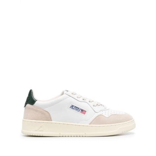 Hvite Medalist Lave Sneakers Skinn Semsket