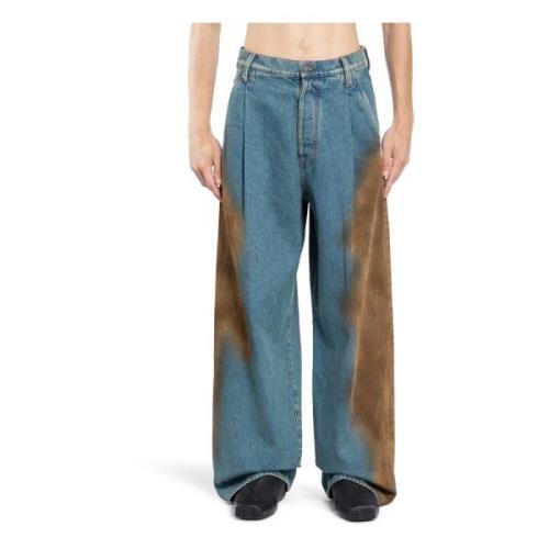 Blå Denim Wide Leg Bukser