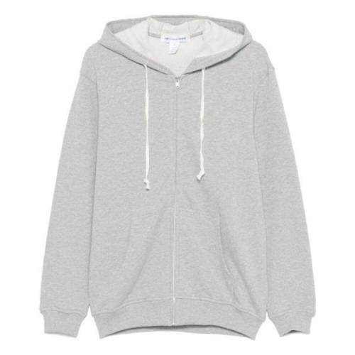 Slogan-Print Hoodie med fransk terry-fôr