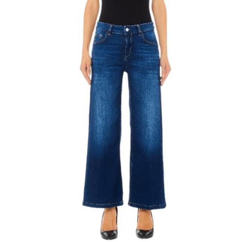 Høy Midje Cropped Flare Jeans