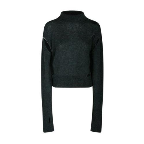 Grønn Alpakka Distressed Effekt Jumper