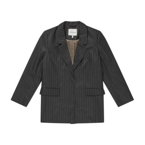 Pinstripe Blazer med Lommeklaffer