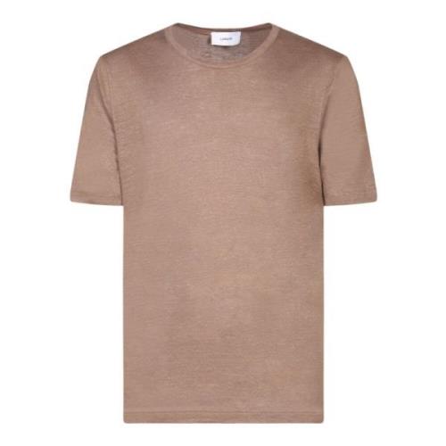 Beige Lin T-skjorte Casual Stil