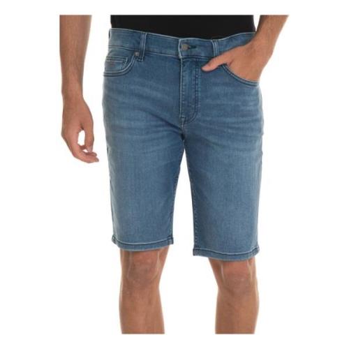 Stone Washed Denim Bermuda Shorts