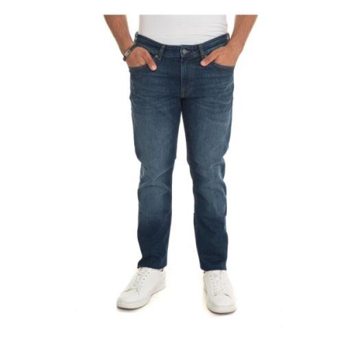 Stone Washed Denim Jeans med Topplukking