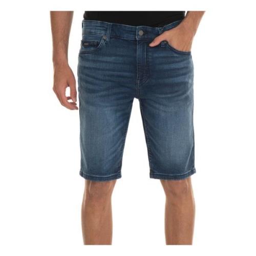 Stone Washed Denim Bermuda Shorts