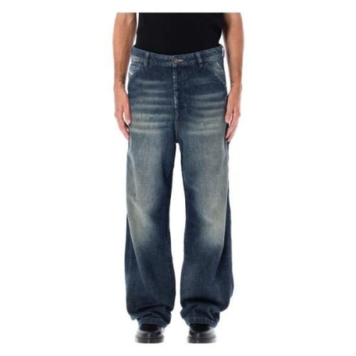 Slitte Wide-Leg Blå Jeans