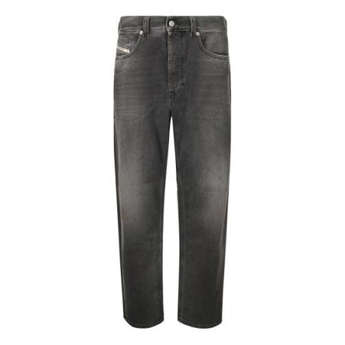 Faded Straight Five-Pocket Jeans med Logo