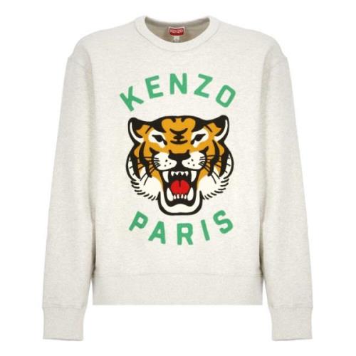 Grå Crew Neck Sweatshirt Lucky Tiger