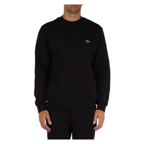 Klassisk Passform Crewneck Sweatshirt med Front Logo Patch