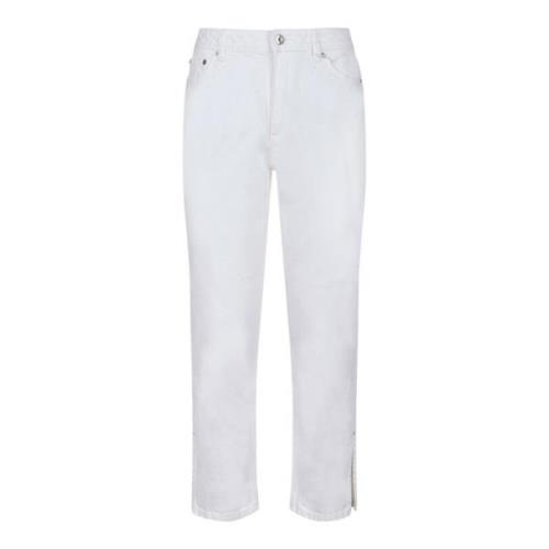 Hvite Low Rise Jeans