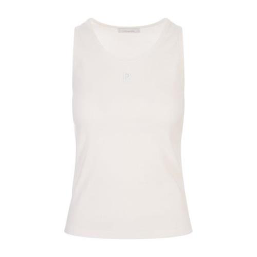 Hvit Tank Top med Monogram Logo