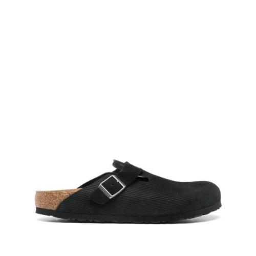 Sort Semsket Sandaler Spenne-Slip-On