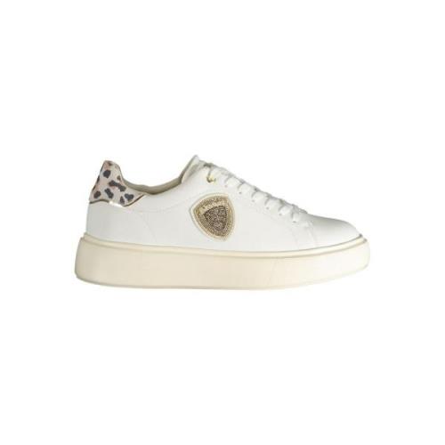 Hvit Polyester Sneaker med Lisser