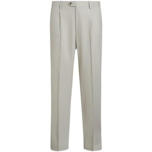 Cropped Pleat Trousers