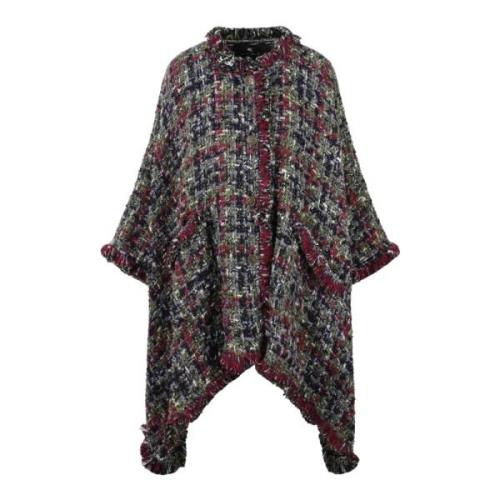 Multifarget Tweed Poncho Cape Fw24