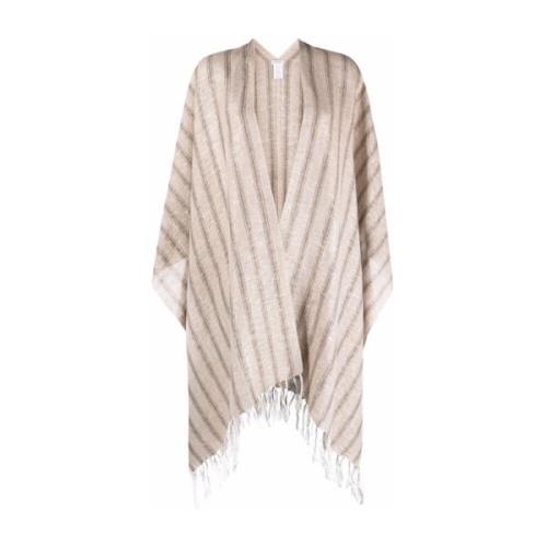 Metallisk Stripe Frynse Skjerf