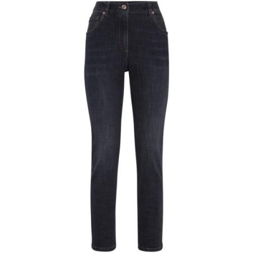 Mørk Svart Denim Jeans