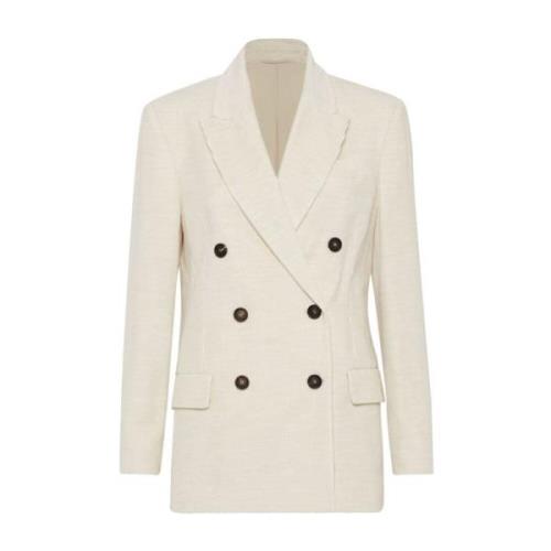 Ivory Corduroy Double-Breasted Jacket