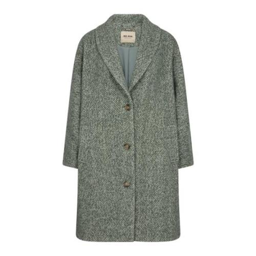 Herringbone Coat Jakke Grønn