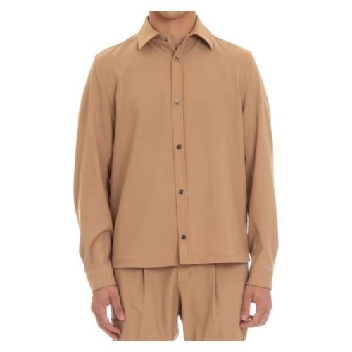 Kamel Overshirt Lana Stretch Knappmansjetter