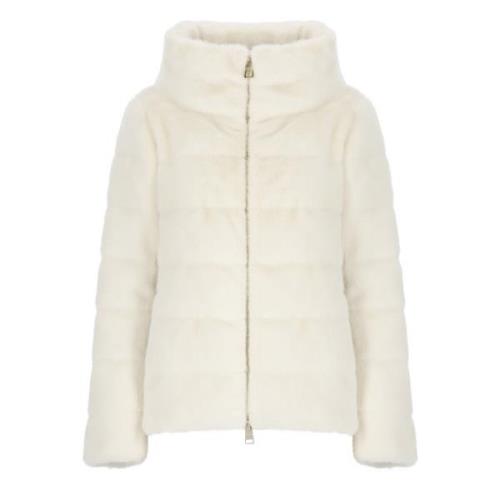 Faux Fur Quilted Down Jacket Kvinne