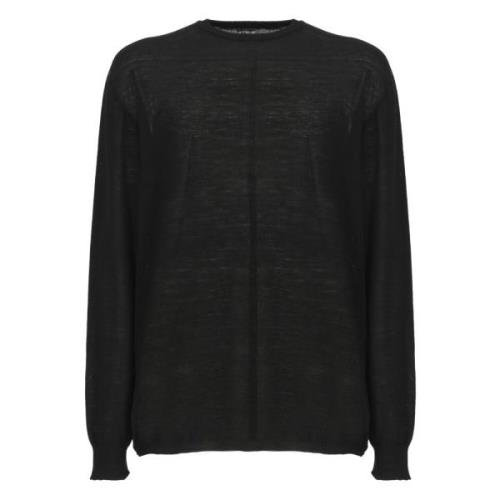 Svart Ull Crewneck Genser Oversize