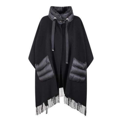 Ull Resort Poncho med Frynser