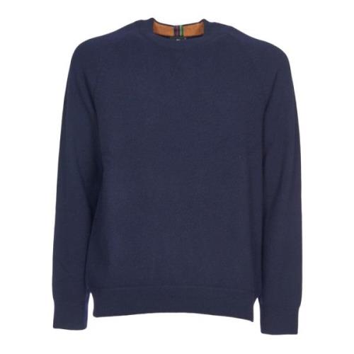 Blå Ull Crew Neck Sweater