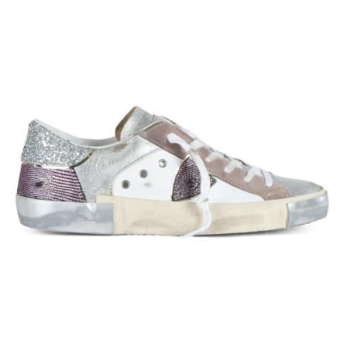 Glitter Skinn og Stoff Sneakers