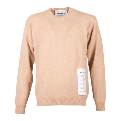 Hasselnøtt Beige Crewneck Ull Kasjmirgenser