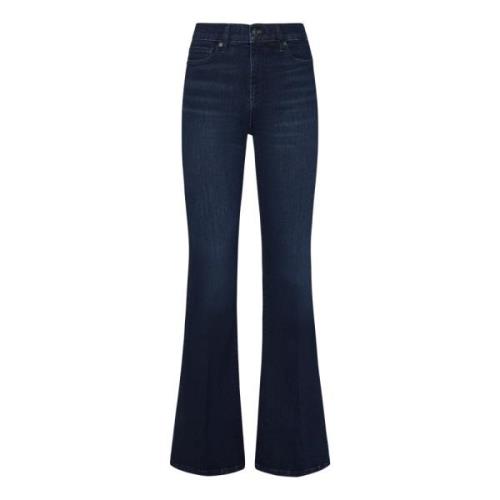 Blå High-Rise Flare Jeans