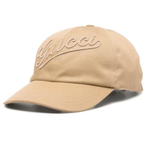 Brodert Bomull Baseball Cap Lys Brun